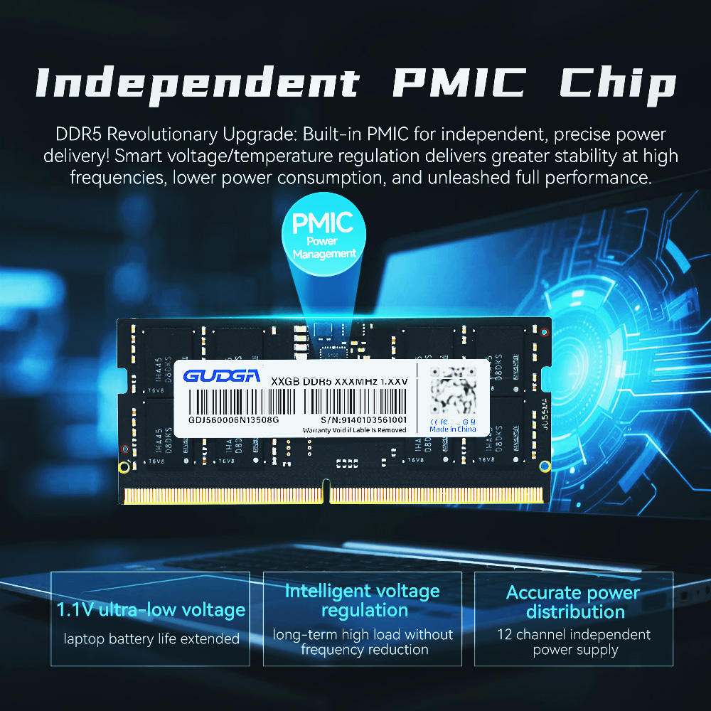 Mémoire DDR5 GUDGA 8 Go 16 Go  - Ddr5 Laptop Ram avis et prix